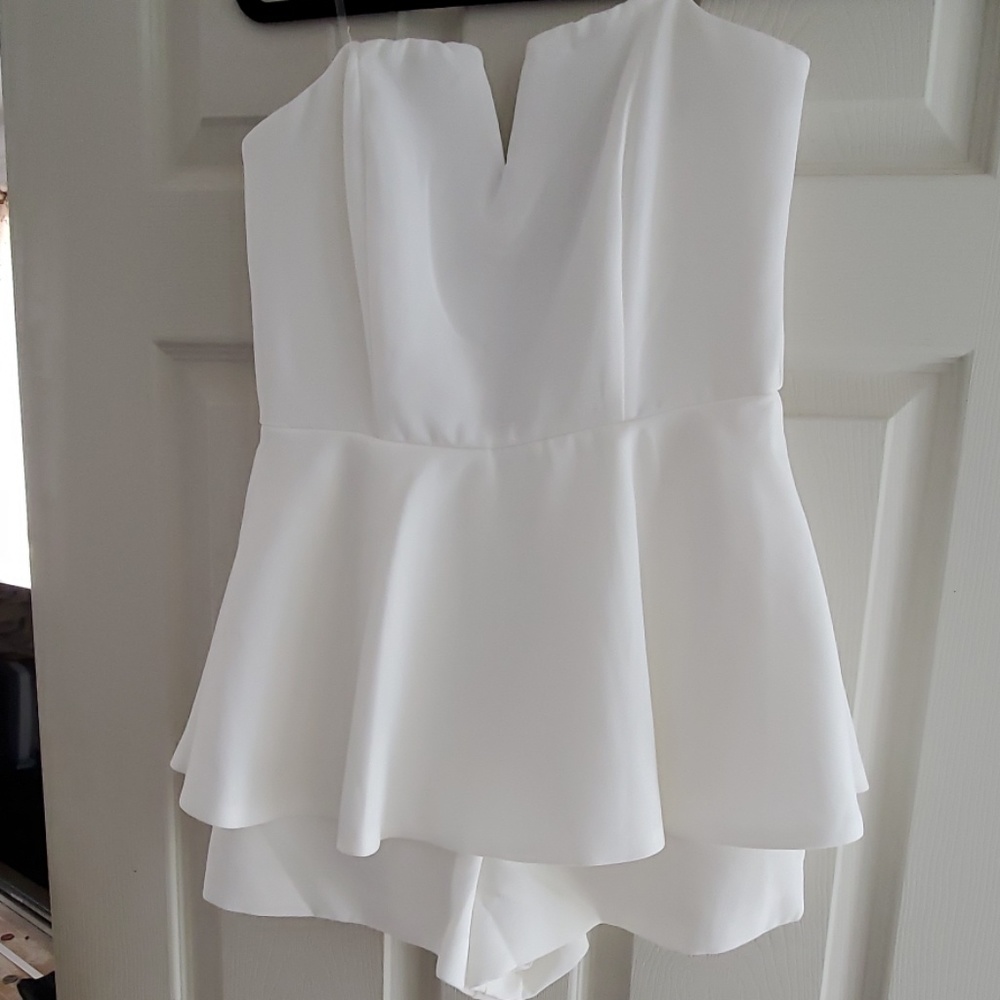 White polyester romper